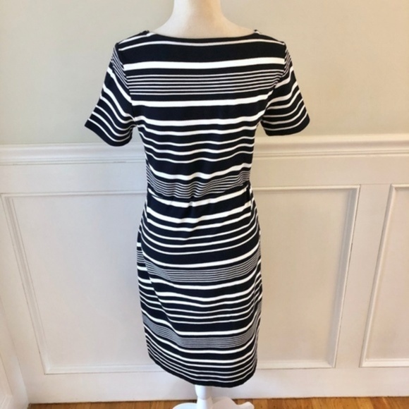 Sade New York Chenin Stripe Midi Dress Navy Dress 6 - Picture 4 of 5